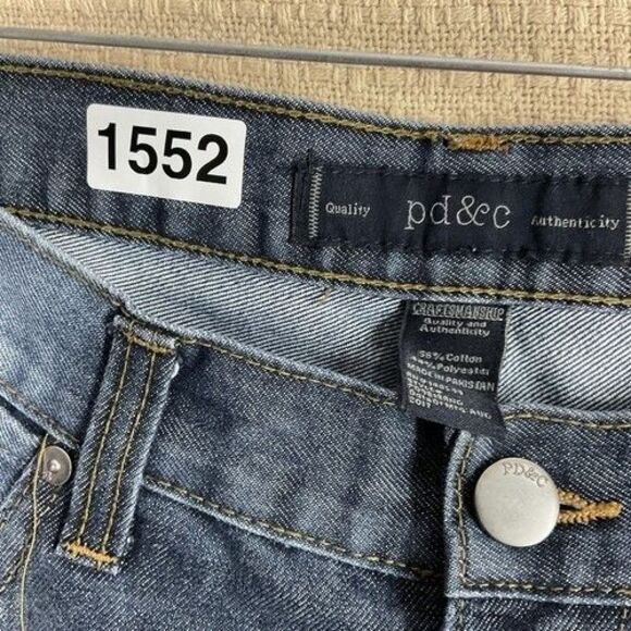 PD & C Blue Denim Pockets Slim Straight Jeans Men Size 34x30 - Picture 4 of 11